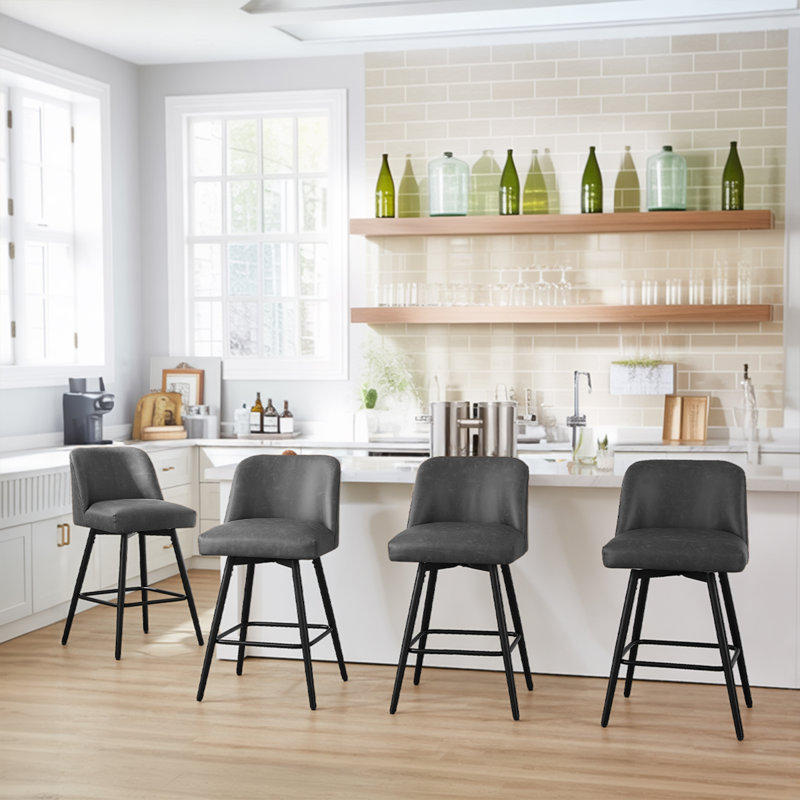Tabourets de bar 26 po Modern, Gris, 4