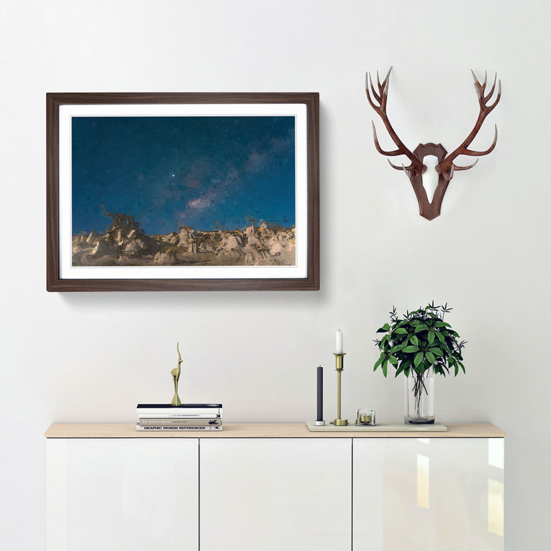 Stars over the Canyon - Picture Frame Graphic Art Print, 36cm H x 48cm W x 2cm D, Walnut Framed