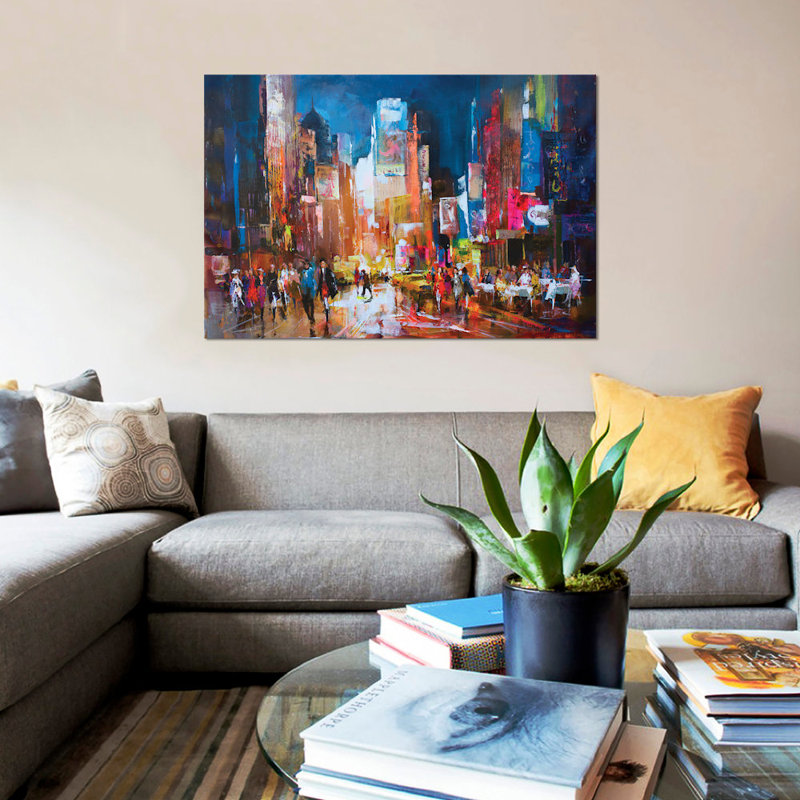 «New York», reproduction sur toile, H 26 po x l 40 po x p 1,5 po, Pas de tapis, Toile tendue