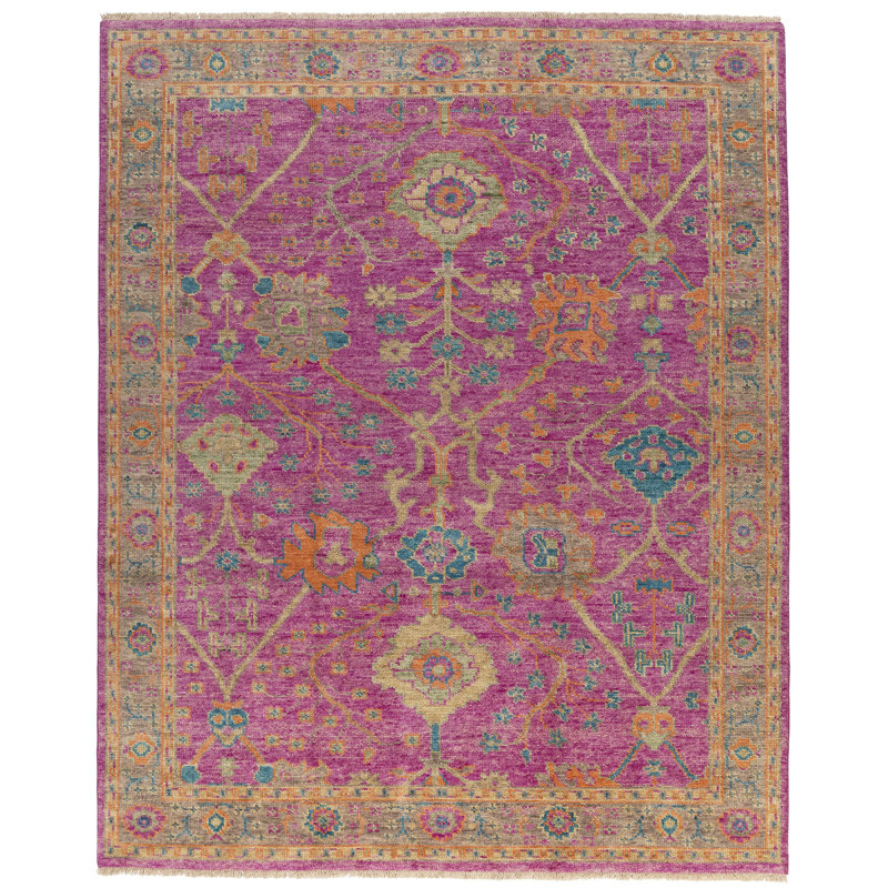 Rock My Classics Wool Oriental Area Rug in Pink/Orange, Rectangle 10' x 14'