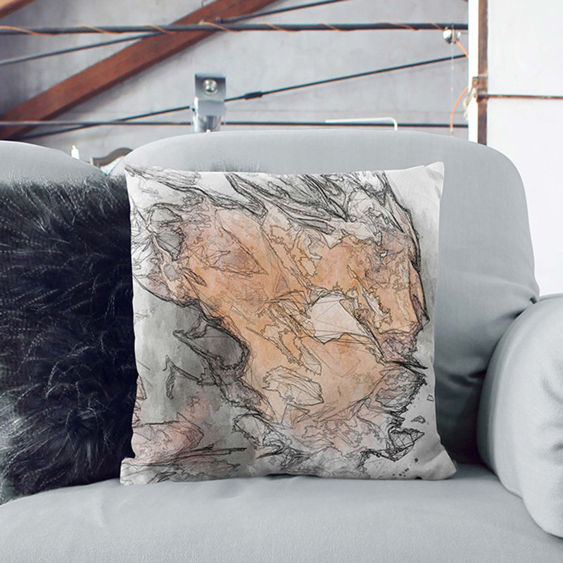 Square Throw Cushion, Stone, 55cm H x 55cm W x 20cm D