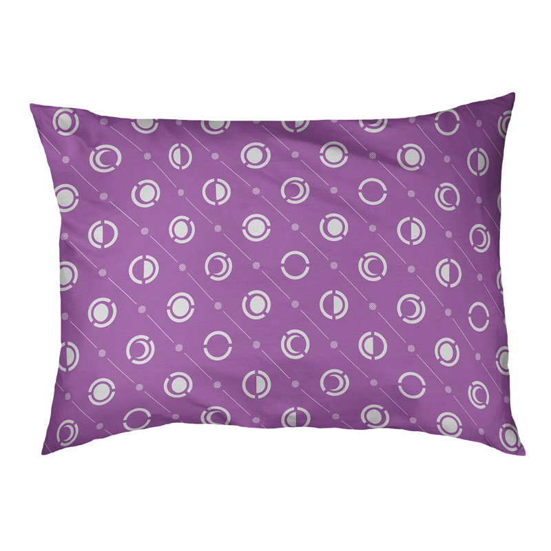 Coussin d’extérieur pour chien moon phases Chenault, Moyen (l 40 po x P 6,5 po x H 30 po), Violet / Blanc