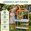 AIYAPLAY Mud Kitchen for Kids Wooden Play Kitchen Removable Sink Light Blue