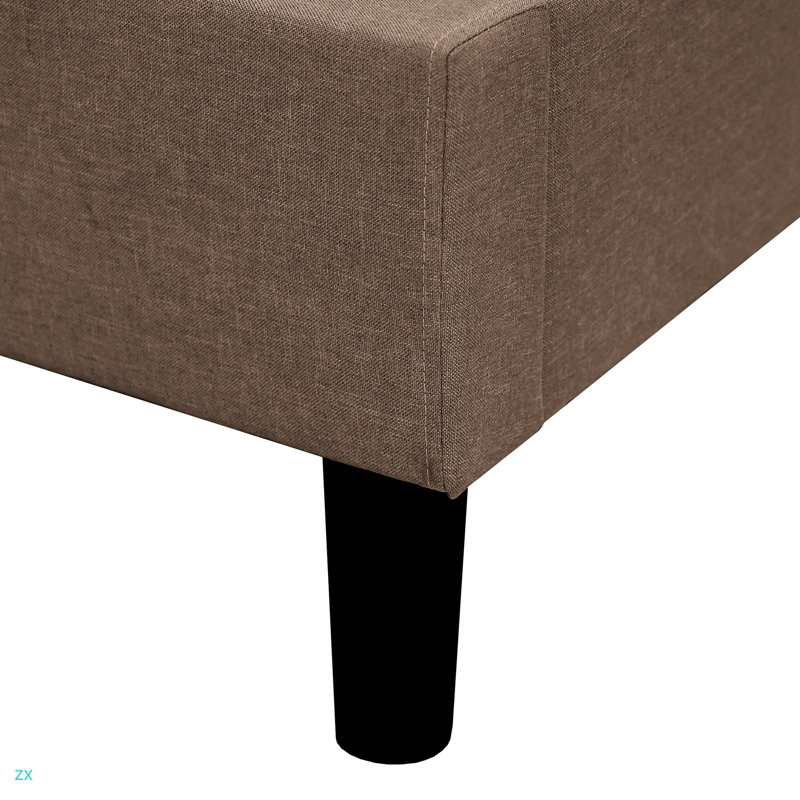 Lit plateforme tapissier double contemporain, tête de lit capitonnée
