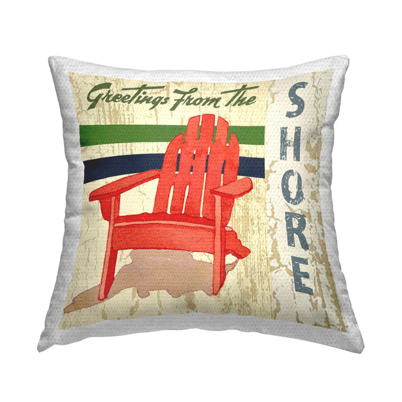 Coussin décoratif d'extérieur «Greetings From Shore» par Andrea Tachiera