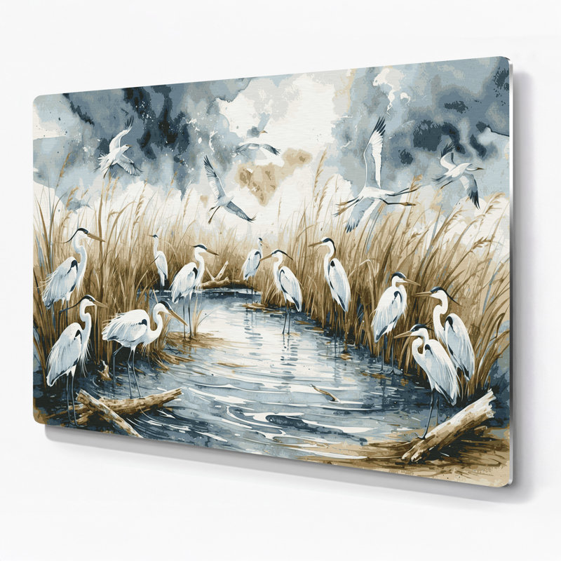 Art mural en métal Coastal Seabird Sanctuary, H 288 po x l 432 po x P 0,05 po