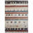 3' X 5' Beige Rust And Navy Blue Striped Washable Indoor Outdoor Area Rug