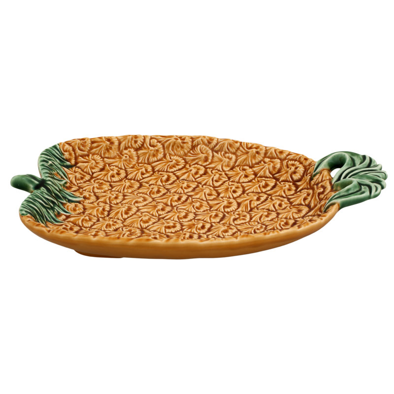 Pineapple Earthenware Tray, 1.77" H x 11.42" W x 7.4" D