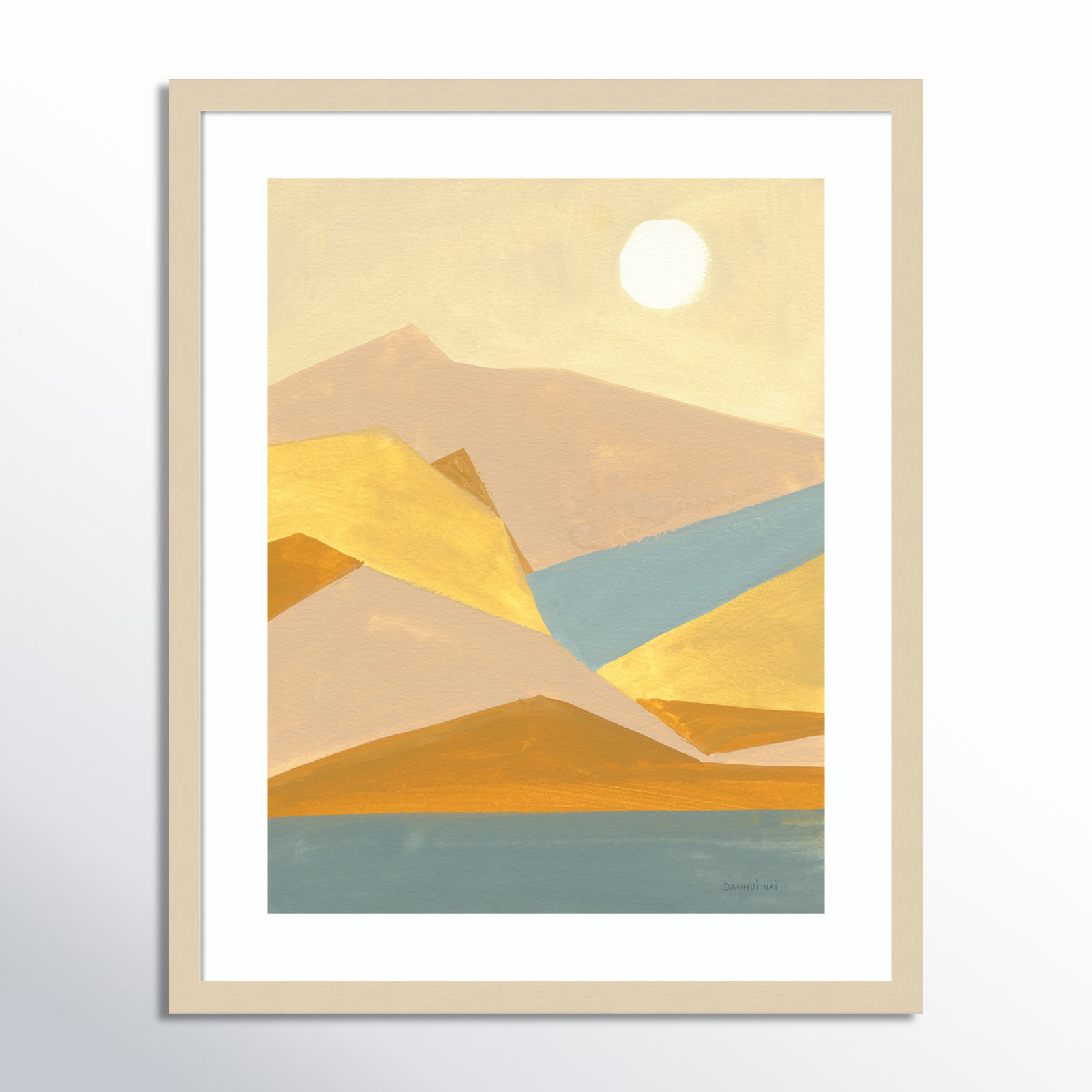 Retro Abstract I Southwest Mountains Print, 26.38" H x 21.38" W x 0.88" D, Brown Framed Paper