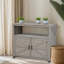 Buffet rectangulaire d'extérieur en bois avec rangement, armoire de patio