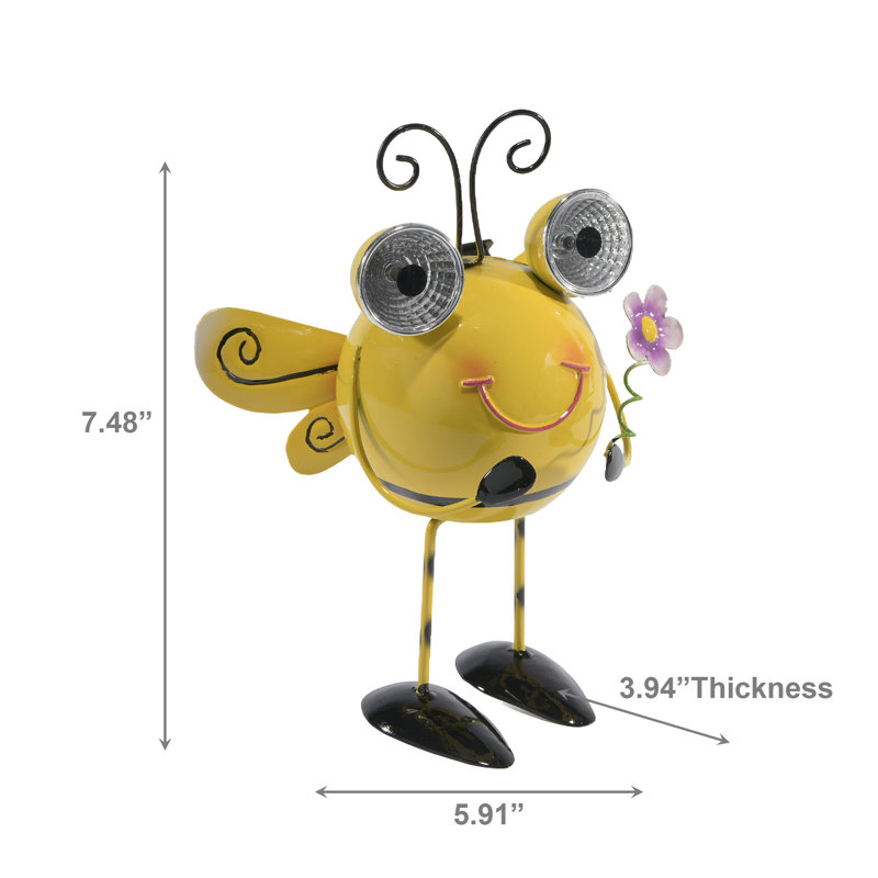 Figurine d'abeille à énergie solaire à DEL