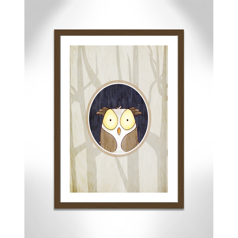 Animaux de la forêt 2, impression sur papier, H 34,5 po x l 24,5 po x P 0,6 po, Encadré plat noyer