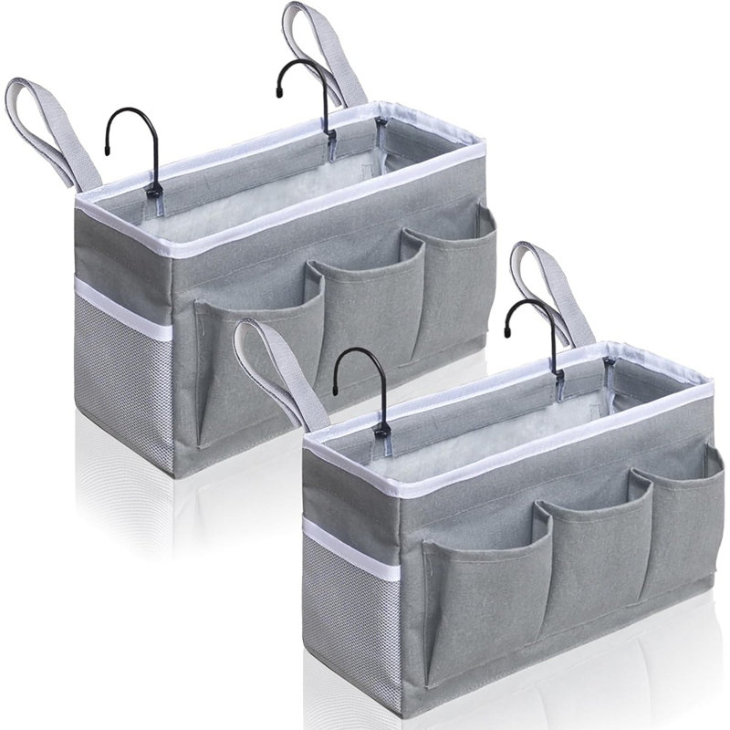 Bedside Caddy Storage Organizer - 2Pcs Hanging Bag Holder With P...
