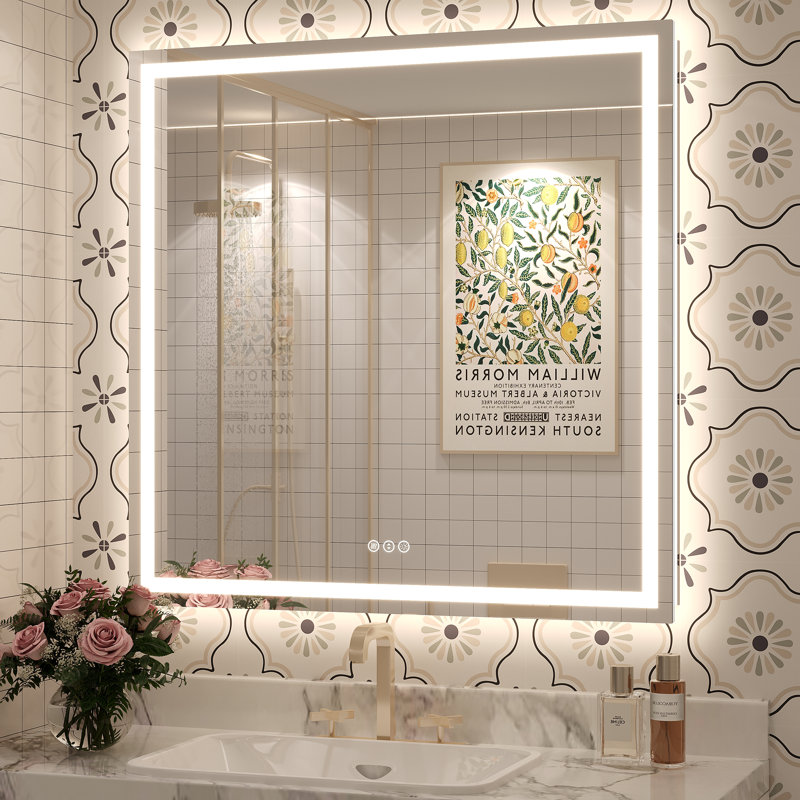 Miroir de salle de bain Molly Framelss, 32 po x 32 po, Transparent