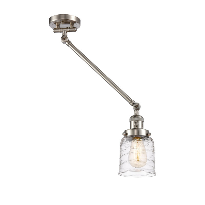 Bras pivotant 1 lumière 8 po Shauna Bell 1, Déco tourbillon, Incandescente, Nickel satiné brossé