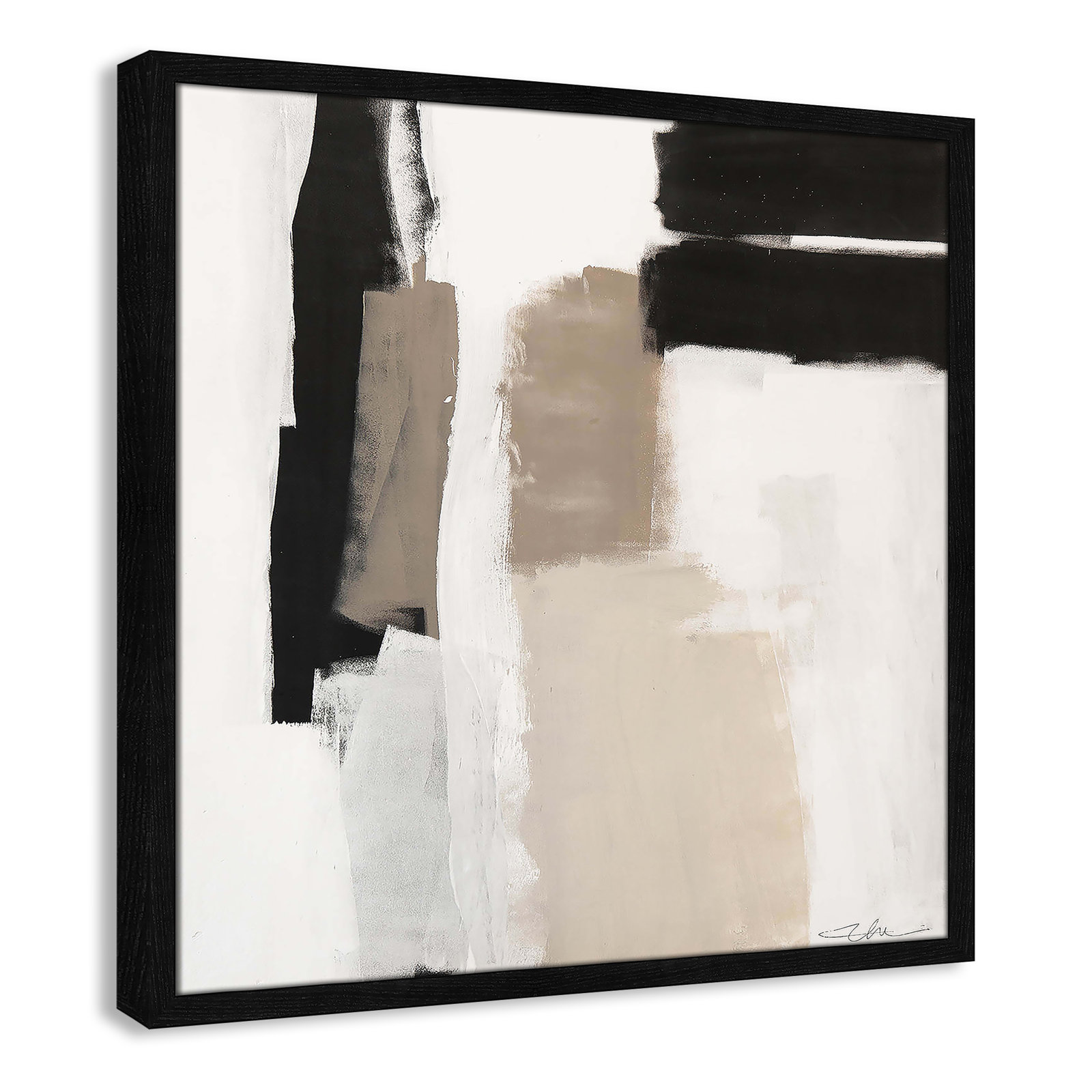 Earth Scapes II Print, 23.5" H x 23.5" W x 0.75" D, Black Slim Framed