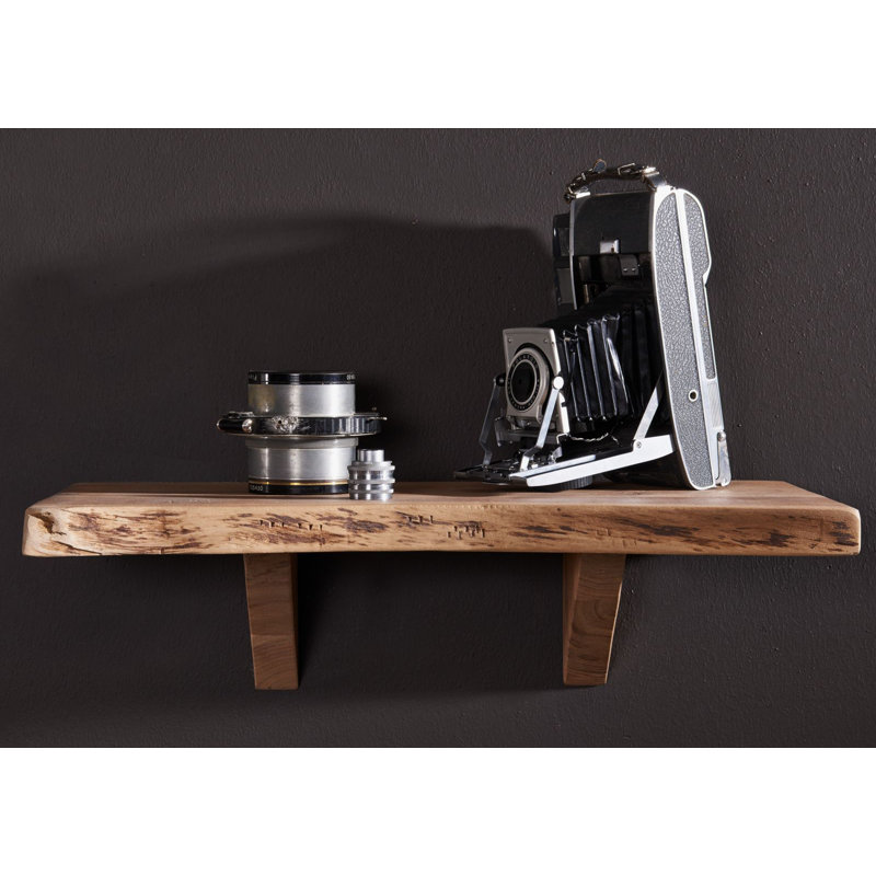Freeform Acacia Solid Wood Accent Shelf, 33cm H x 62cm W x 19cm D