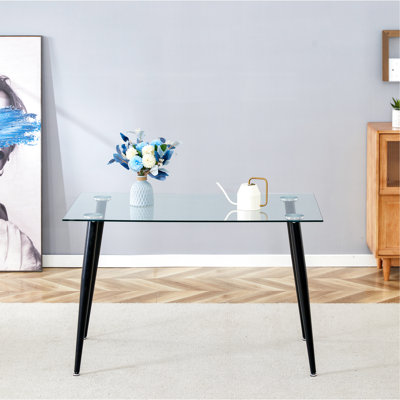 Table de bureau de 8 mm d'épaisseur 130 * 80 cm, verre, métal - bureau noir