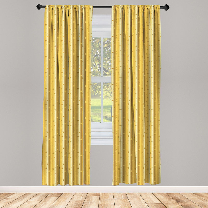Star Abstract Semi-Sheer Rod Pocket Curtain Panels, 28" x 95"