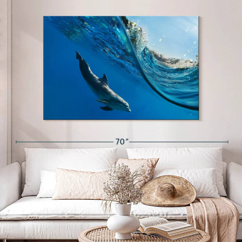 Dolphin Under The Wave, 34" H x 51" W
