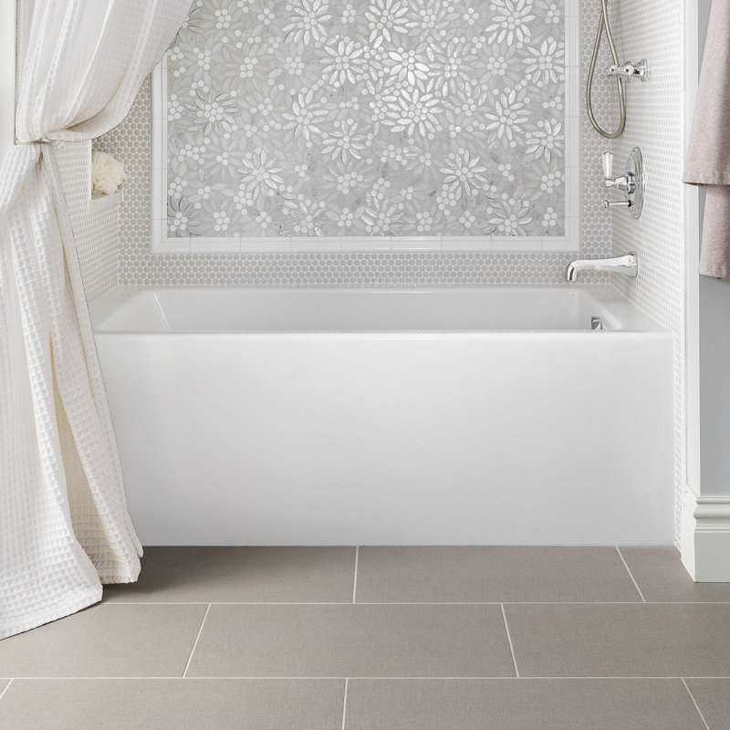 Sydney 72'' x 32'' Whirlpool Acrylic Bathtub, White, Left, White