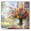 Printemps, fenêtre, jardin, toile tendue, art mural-322392775