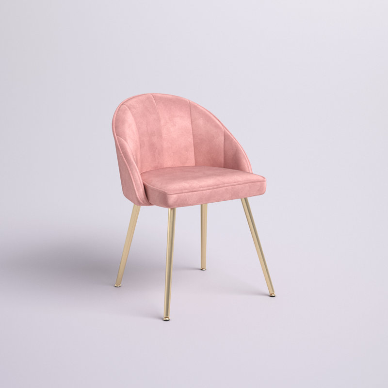 Chaise d'appoint rembourrée en velours Cohen, Rose