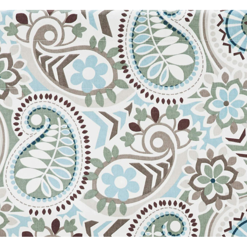 Paisley Prism Jacobean American Traditional Cotton Machine Woven Comforter, Queen  Comforter + 2 Standard Shams