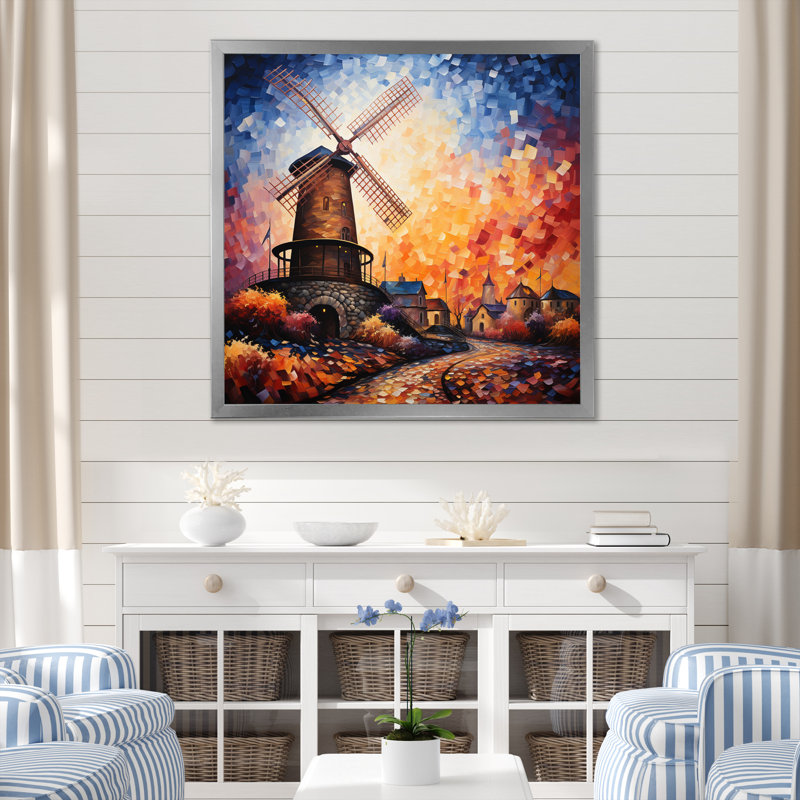 Mill Wind Serenade in Motion - impression, Toile encadrée argentée avec une seule photo, H 36 po x l 36 po