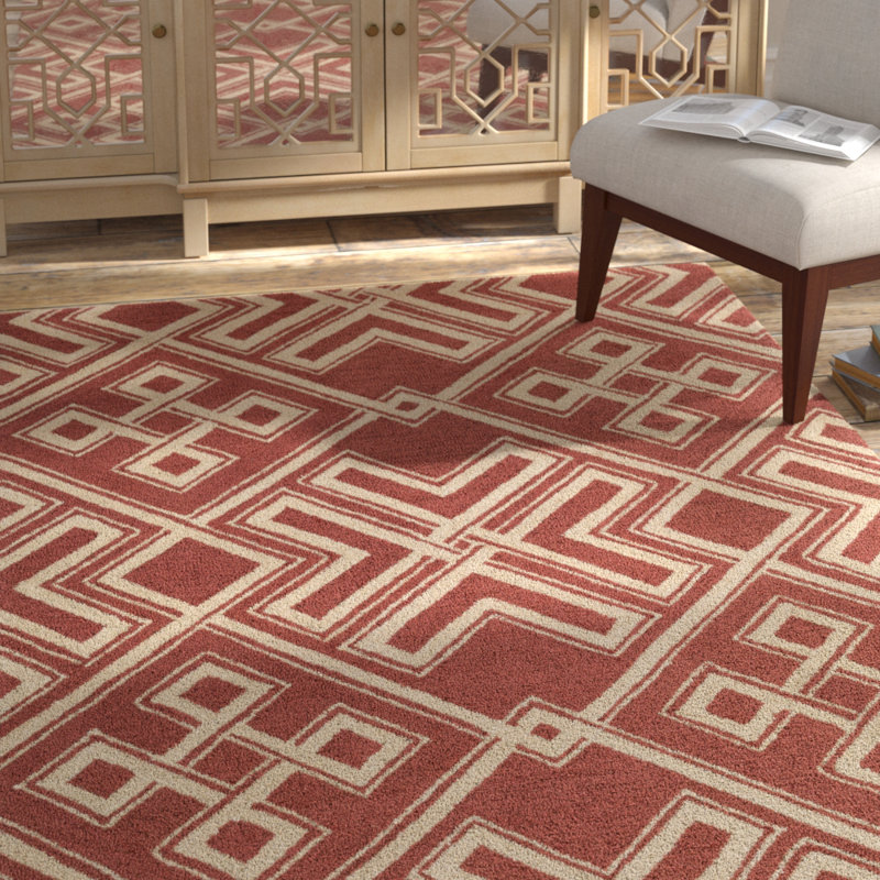 Tapis décoratif bleu/beige Touffeté à la main à motif géométrique joyeux Al, Tapis de couloir 2 pi 3 po x 8 pi