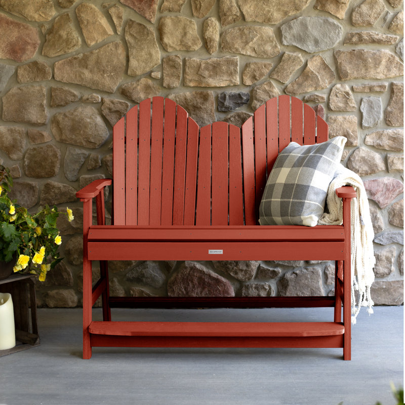 Banc d'extérieur 4 pi Cadha, Rouge rustique