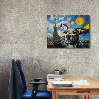 «Starry Pittie» par Dean Russo, art mural sur toile