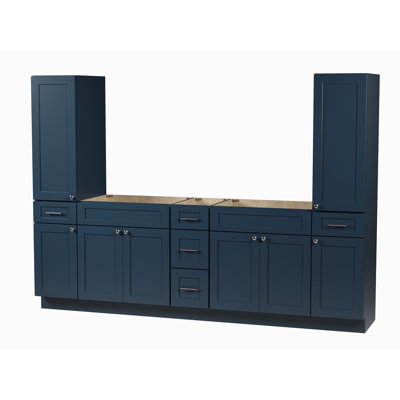 Ensemble de meuble-lavabo double 102 po avec armoire en lin Disar