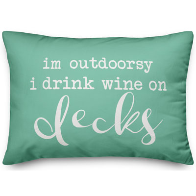 Housse et insert pour coussin d'extérieur Drink Wine on Decks