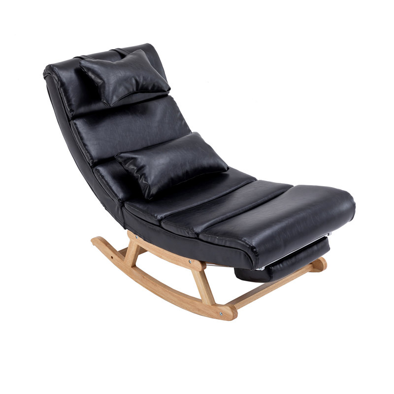Chaise berçante Aayah, Bleu foncé, Noir