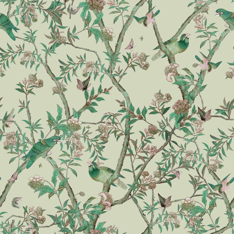 Yuki Osada Floral Wallpaper Double Roll, Tan