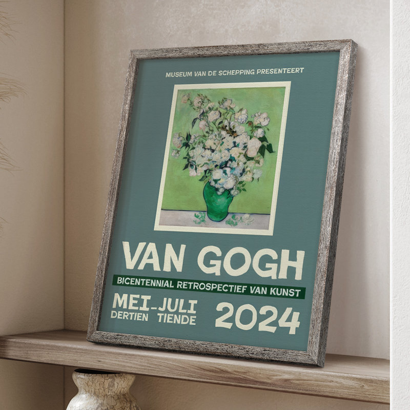 Van Gogh, exposition d'affiches encadrées III - bois massif, H 21 po x l 17 po