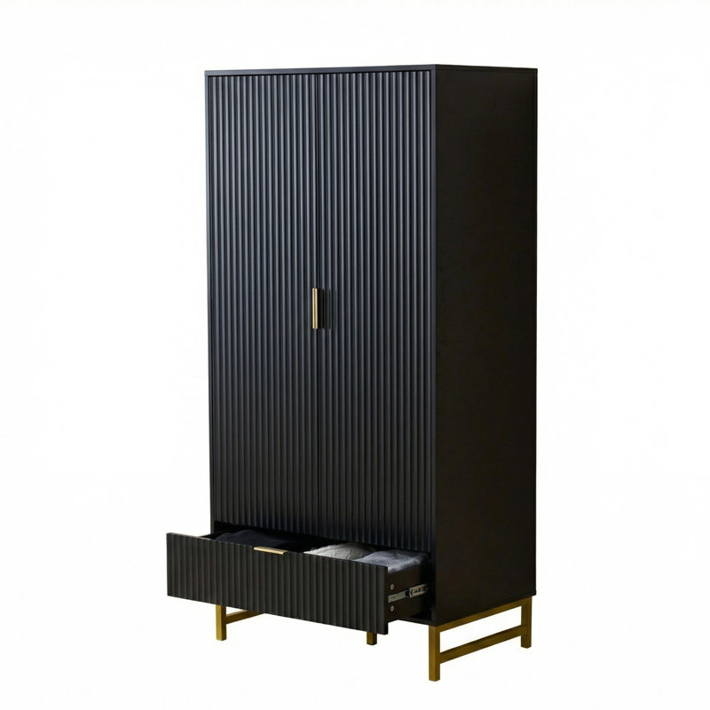 Solid Wood Wardrobe, 2 door + 1 drawer