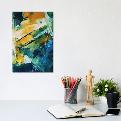 Random Brush Strokes V by Angel Estevez - Wrapped Canvas Painting