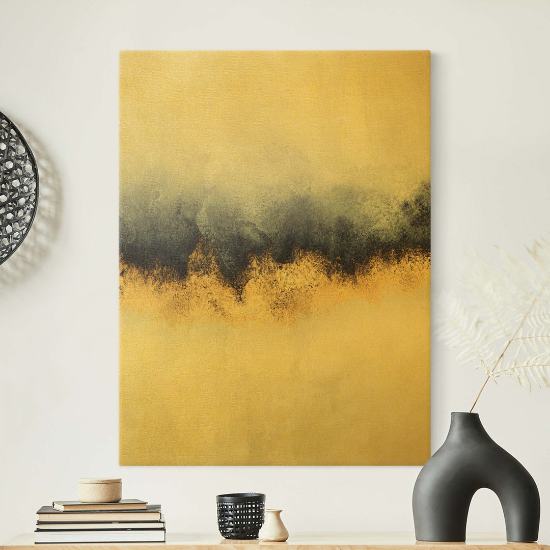 Leinwandbild Wolkenhimmel mit Gold von Elisabeth Fredriksson