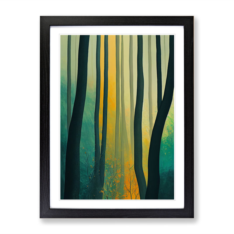 Lost In The Forest - Single Picture Frame Print, Black, 64cm H x 46cm W x 2cm D