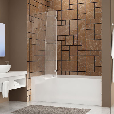 - W x 58'' H Pivot Door Frameless Tub Door with