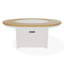 54" Round Rustic Polymer Fire Table with Propane Shelf-221531734