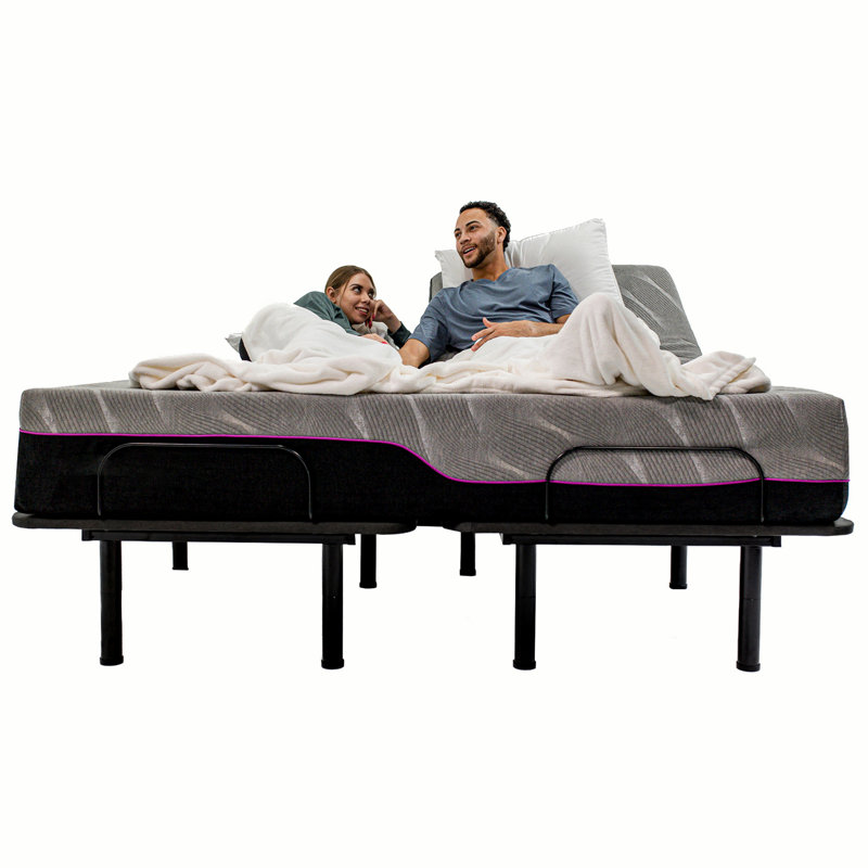 Bridgevine Home King Size Flex Head Quick Assembly Adjustable Bed Frame With Voice Activated Controls