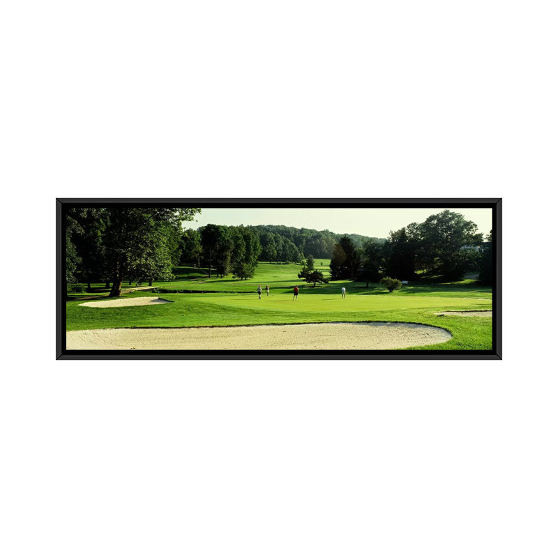 « quatre personnes jouant sur un parcours de golf, maryland », reproduction de photo sur toile, H 20 po x l 60 po x P 1,5 po