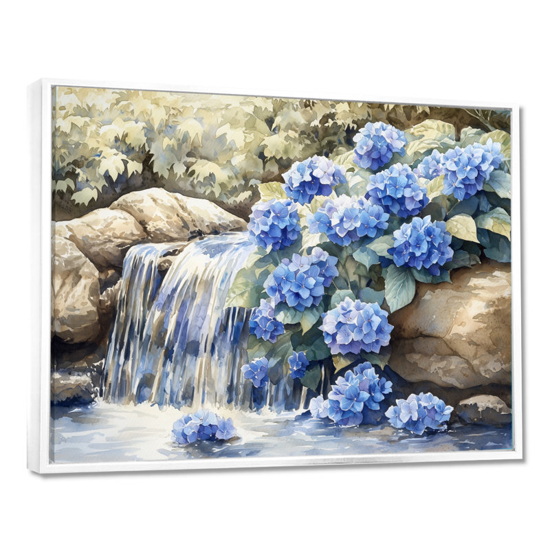 Inanna - Floral Wall Art, Impression encadrée flottante, H 24 po x l 32 po, Blanc