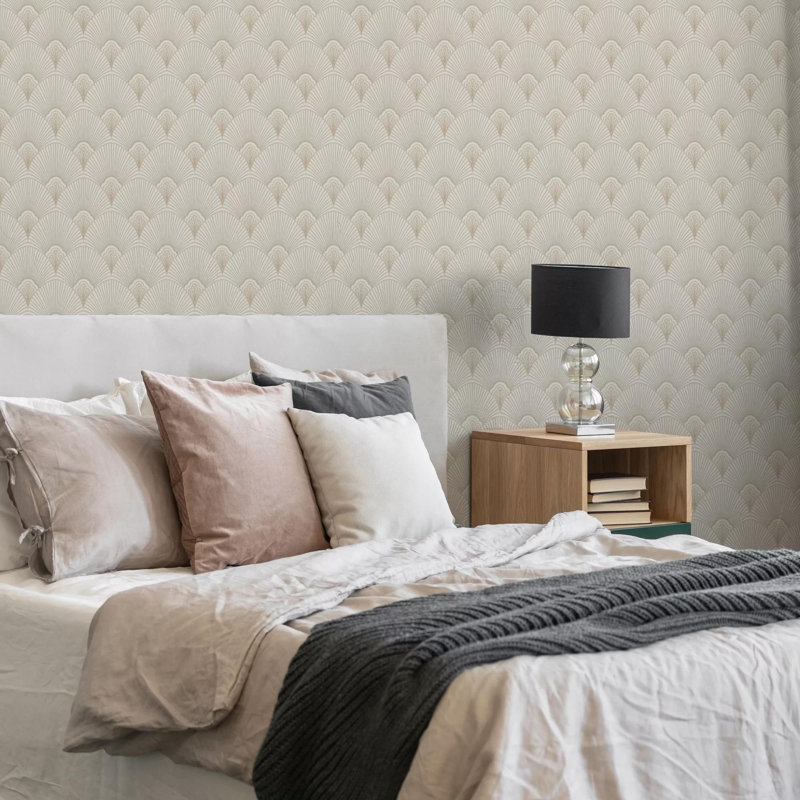 Sublime Art Deco Geometric Wallpaper, Beige