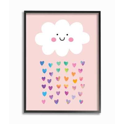 «Rains Rainbow Hearts with Happy Cloud», reproduction d'impression