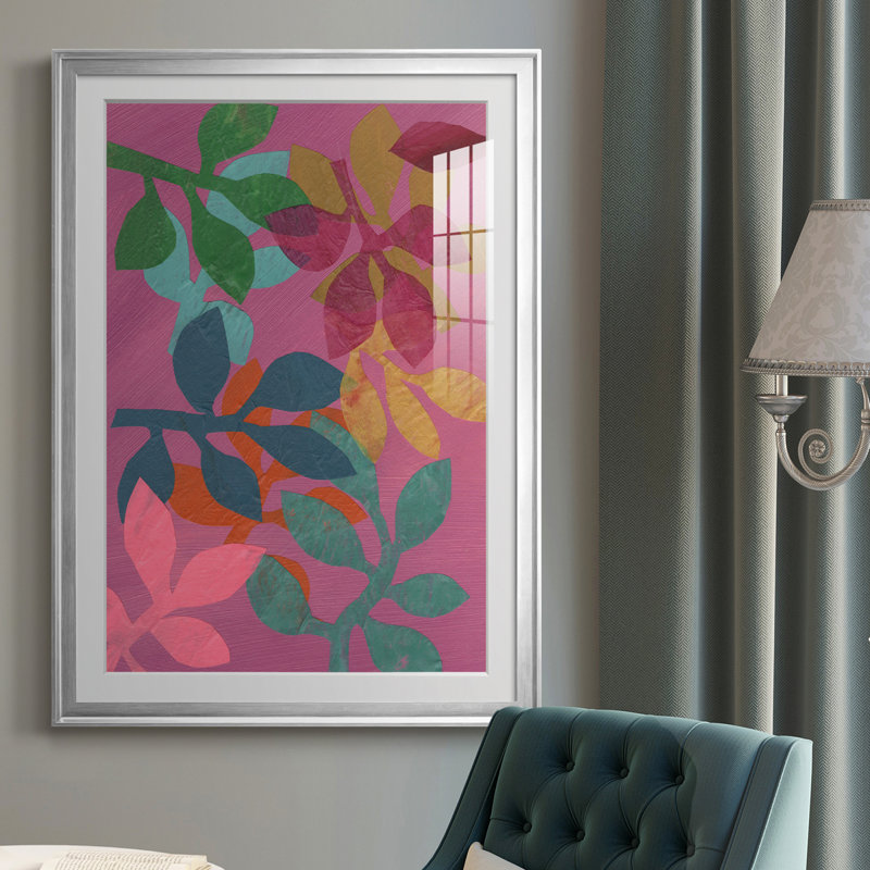 Vivid Stems V - peinture encadrée, H 36,5 po x l 26,5 po x P 1 po, Cadre argenté