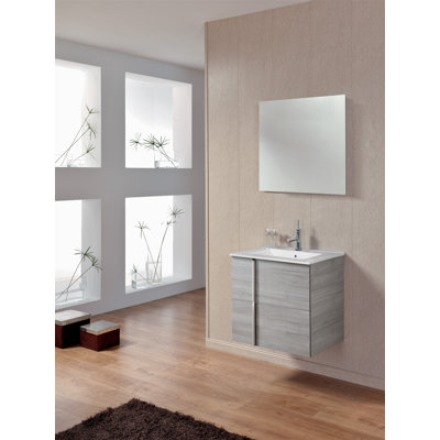 Finton 24'' Single Bathroom Vanity with Ceramic Top